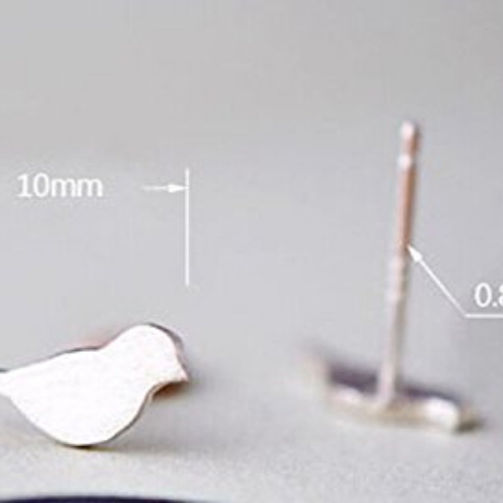 ❤️4 for $20 Sale❤️ Silver Cute bird Stud Earrings - Picture 4 of 5